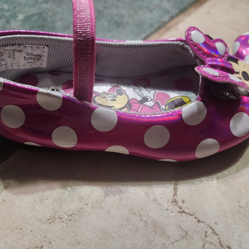 Disney Baby Walker Shoes Pink White Minnie Mouse